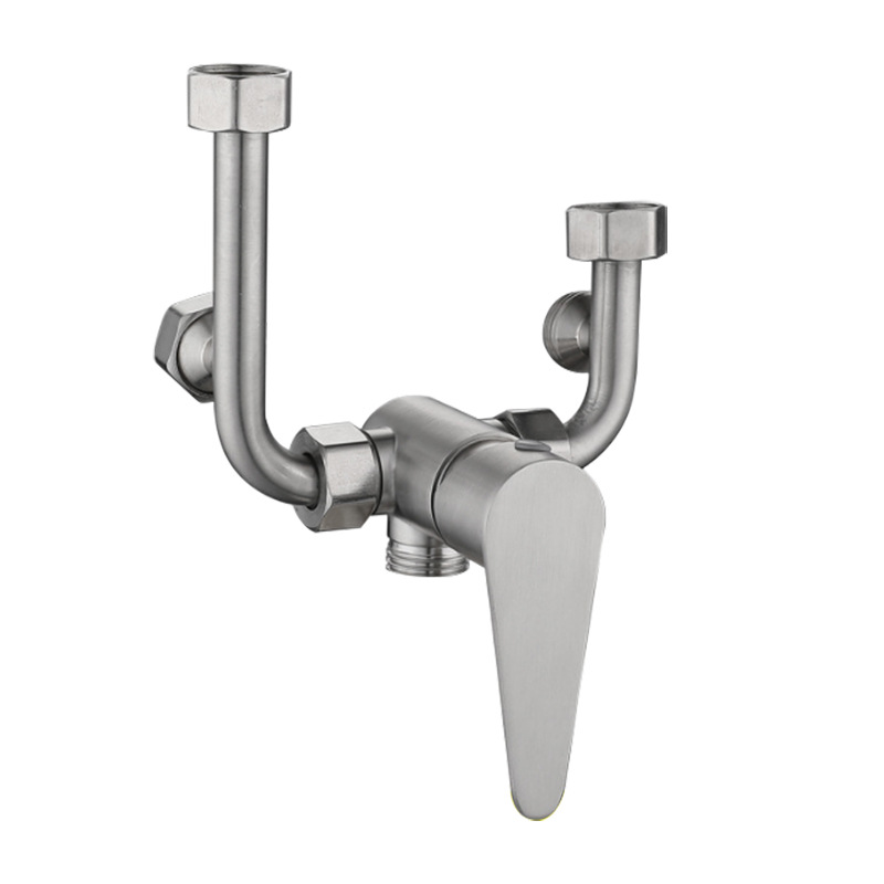 Surface-Mounted Water Heater Mixing Valve with Two Inlets and One Outlet for Hot and Cold Shower, U-Shaped Valve, 304 Stainless Steel Water Heater Faucet