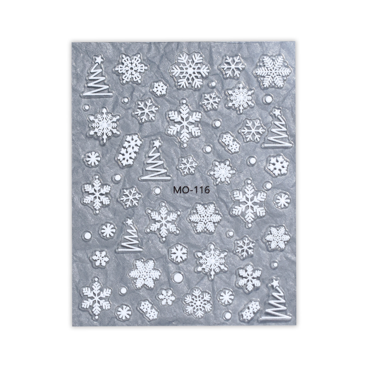 Winter white snowflake nail stickers three-dimensional relief hollow ultra-thin Christmas nail decoration stickers nail stickers
