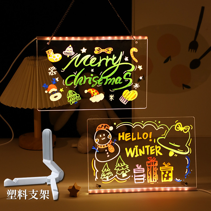 Светящийся рекламный щит перезаписываемая светодиодная флуоресцентная доска для ночного рынка граффити светящийся ночной свет