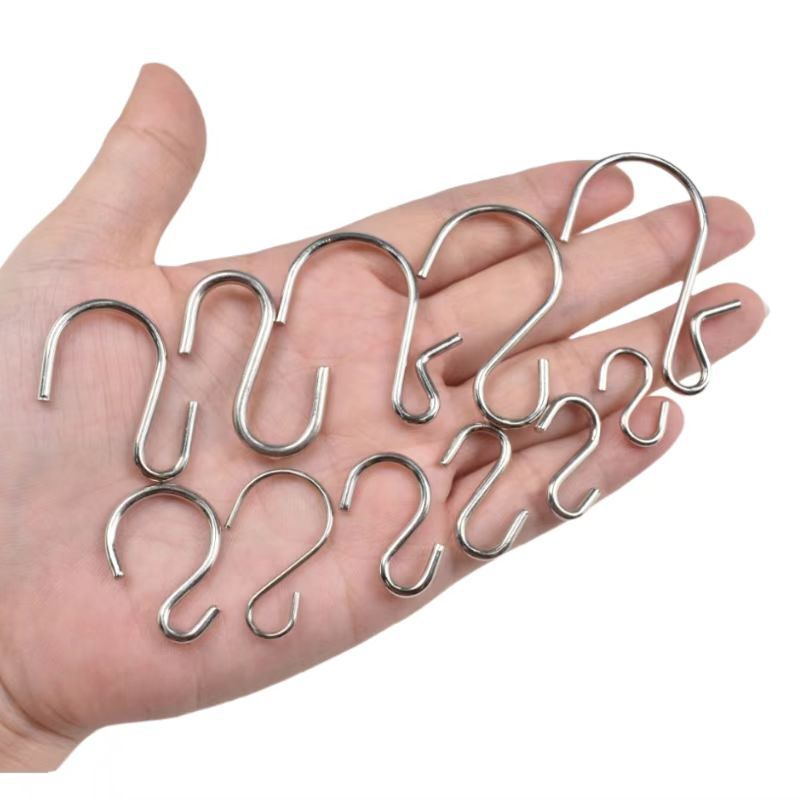Cross-border Iron Metal Lat Color S-shaped Hook Supermarket Kitchen Clothes Metal Hook Galvanized Iron Hook Small Hook Nickel Plated