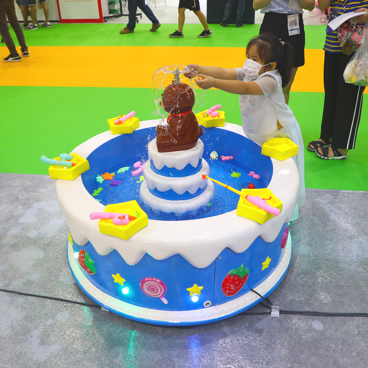 Children's Fun Kidsren's Fishing Pool Fiberglass Fishing Pool Outdoor Park Square Stall Fishing Fishing Feeding Fish