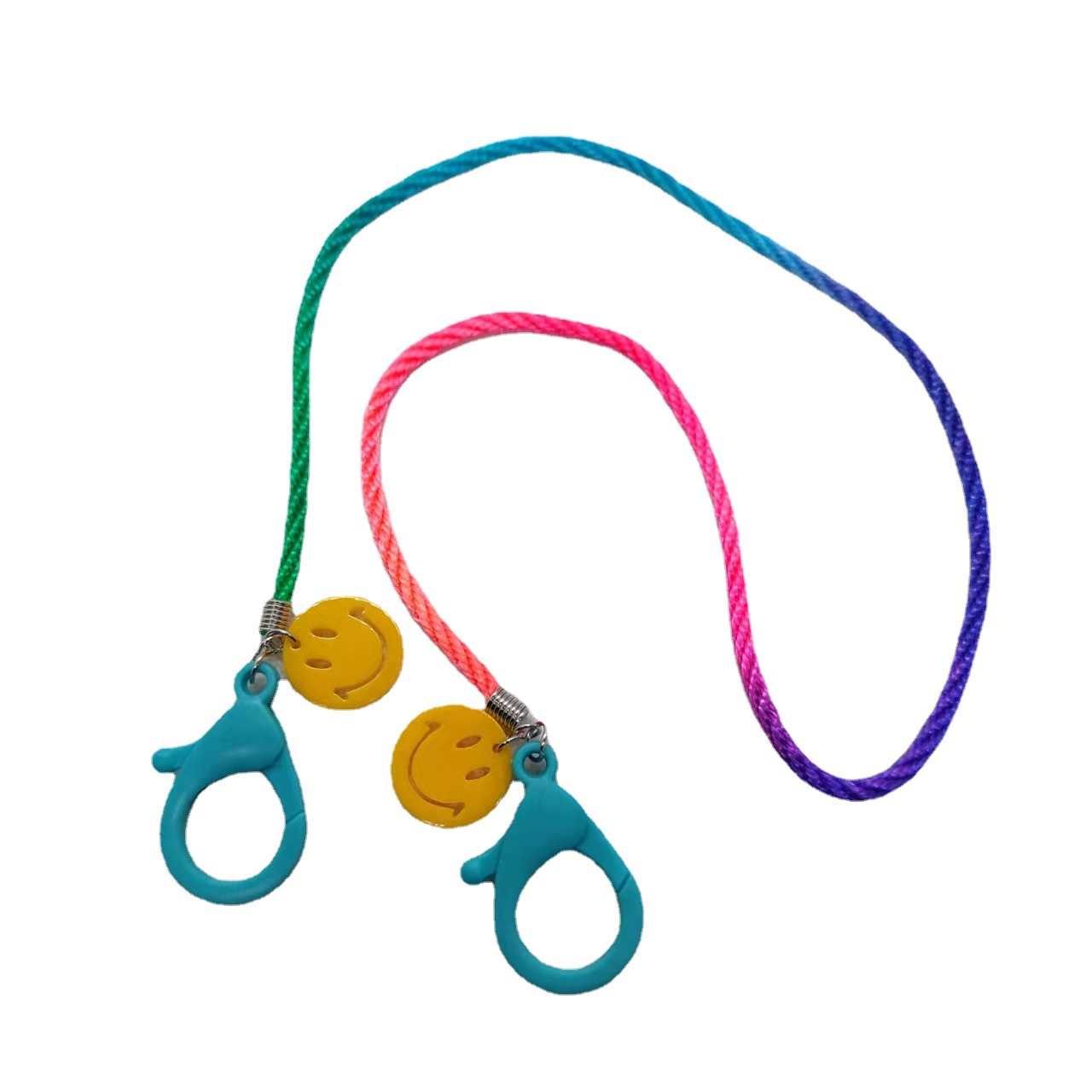 Korean style children's cartoon candy color acrylic smiley face gradient lanyard mask chain glasses chain mask with hanging chain