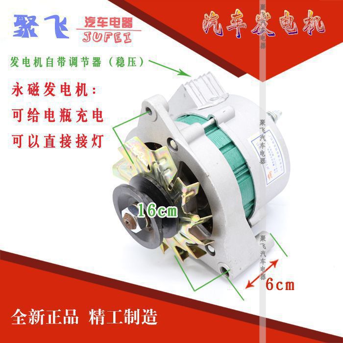 Agricultural Vehicle Four-Wheel Laidong Tractor Permanent Magnet Single-Head Double-Head Jf11A Ac and Dc Charging Dual-Purpose 12V Generator