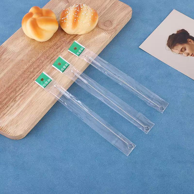 Straw Brush 304 Stainless Steel Nylon Brush Silicone Glass Kidsren's Water Bottle Cup Lid Gap Brush Manufacturer Wholesale