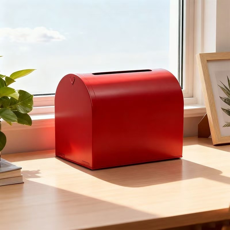 European-Style Creative Iron Belt Lock Mailbox American-Style Mailbox Desktop Pastoral Style Letter Box Factory Direct Sale