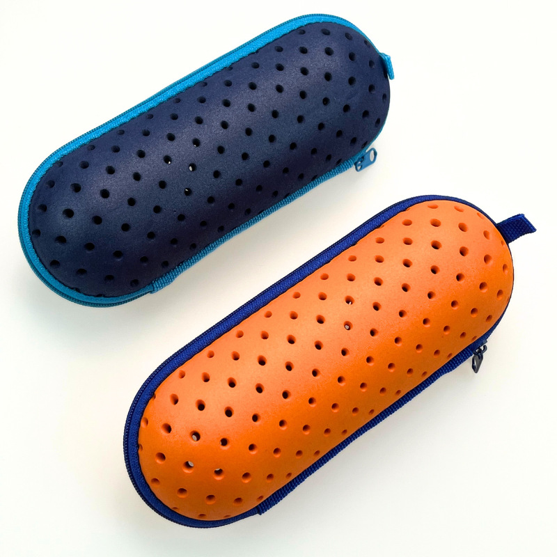 eva swimming goggles box color hollow swimming goggles storage bag outdoor swimming waterproof storage box round hole cross-border in stock