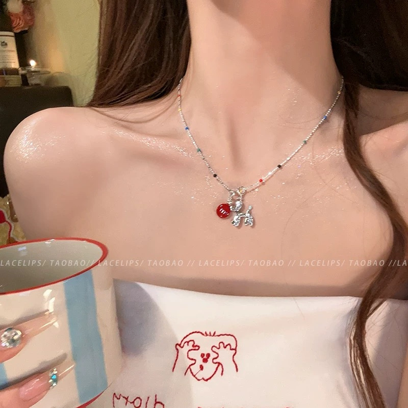 Piandie Story ~ French Fragrance Butterfly Pearl Pendant Necklace Tassel Women Choker Neck Necklace Accessories