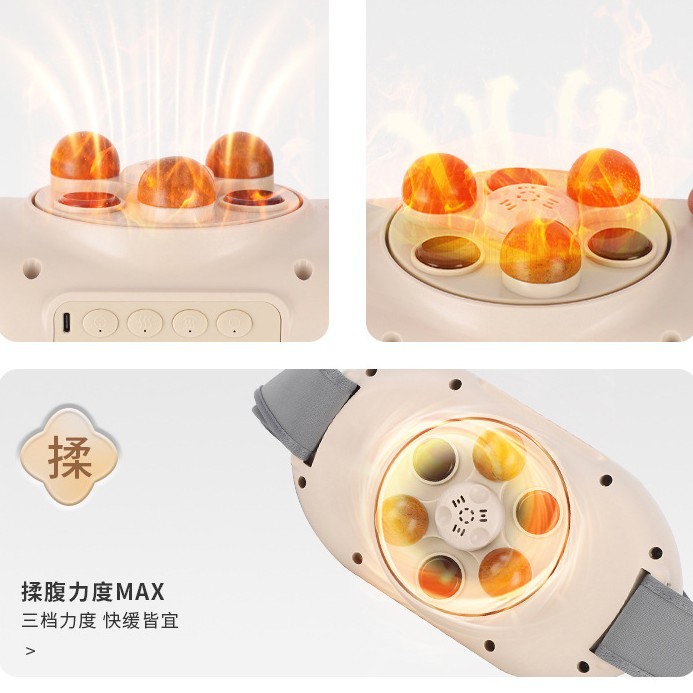 New Abdominal Rub Massager, Fully Automatic Electric Abdominal Rub Instrument, Stone Moxibustion Abdominal Heating Massage Artifact