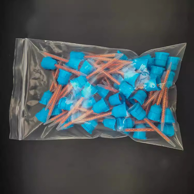 Dental material disposable silicone rubber impression dental mixing head temporary crown mixing head static AB glue mixing tube