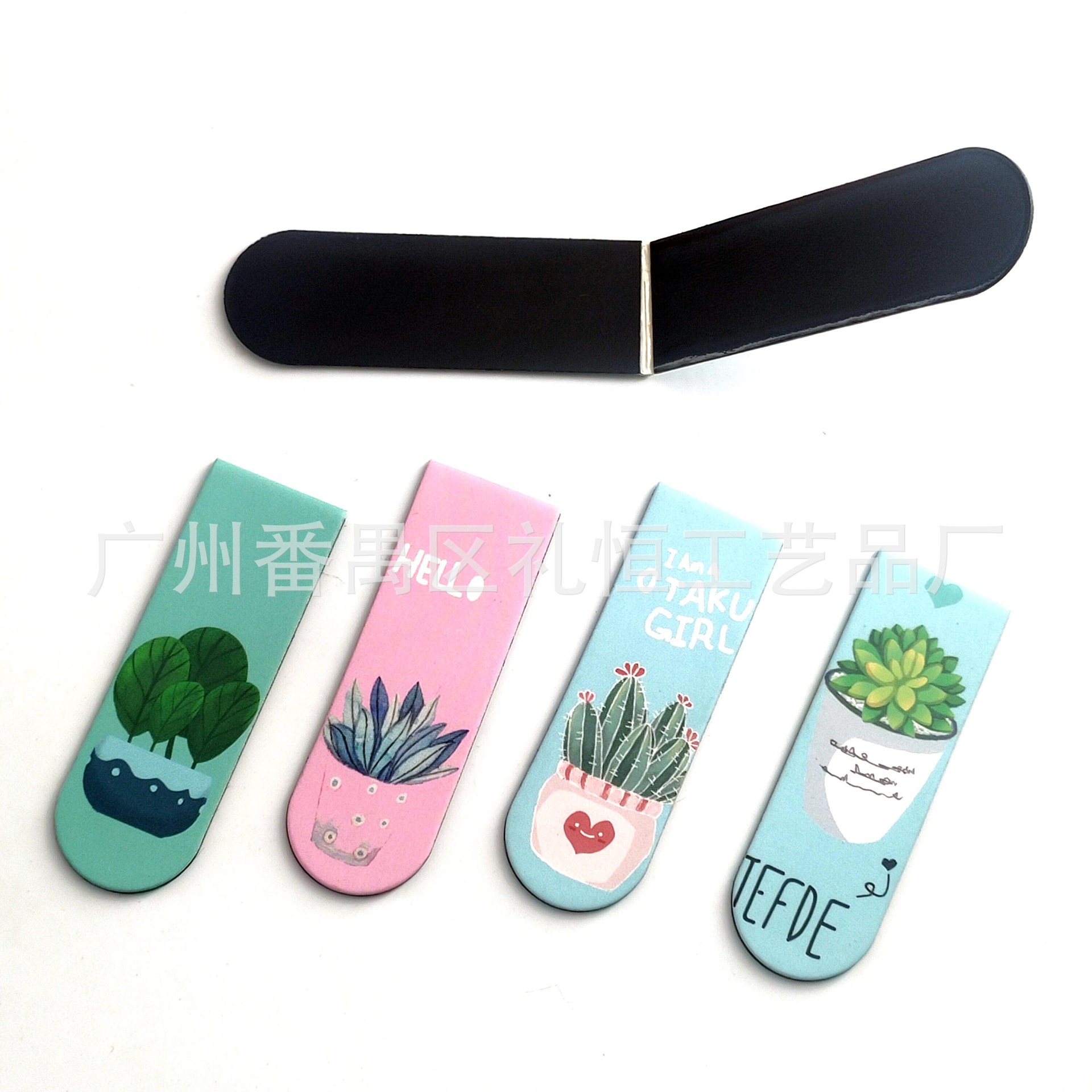 Magnetic Bookmark New bookmark creative student fresh magnetic bookmark coated paper Pearl paper printing bookmark wholesale