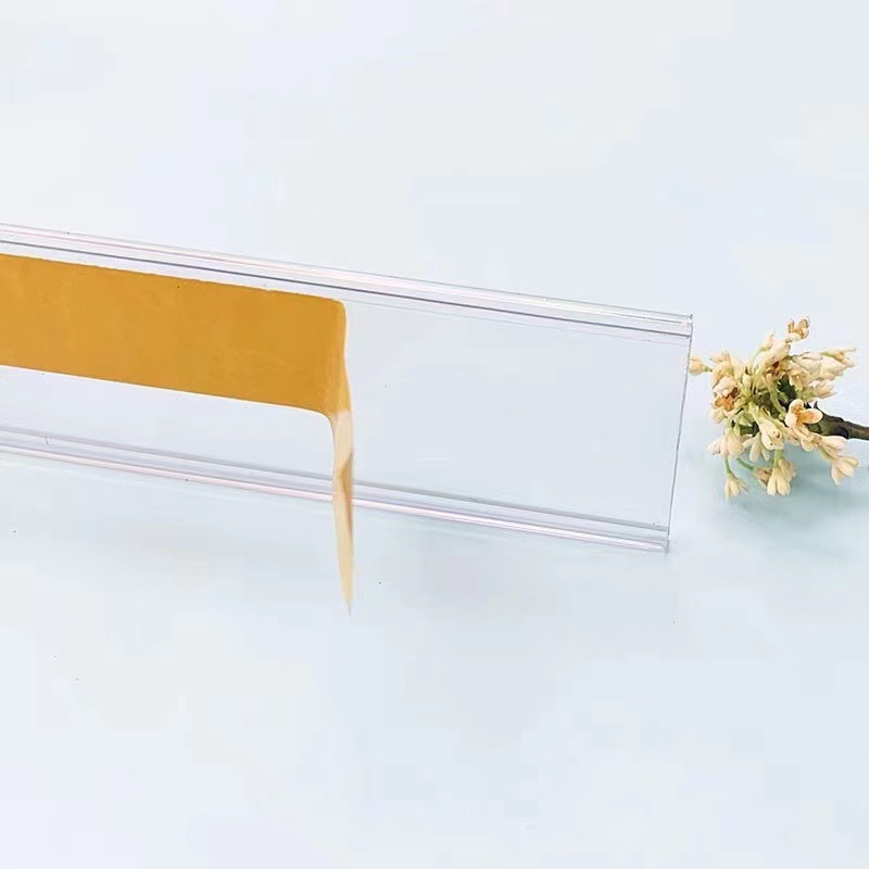 Factory in stock price bar shelf plastic label profile flat with double-sided adhesive high permeability supermarket price tag