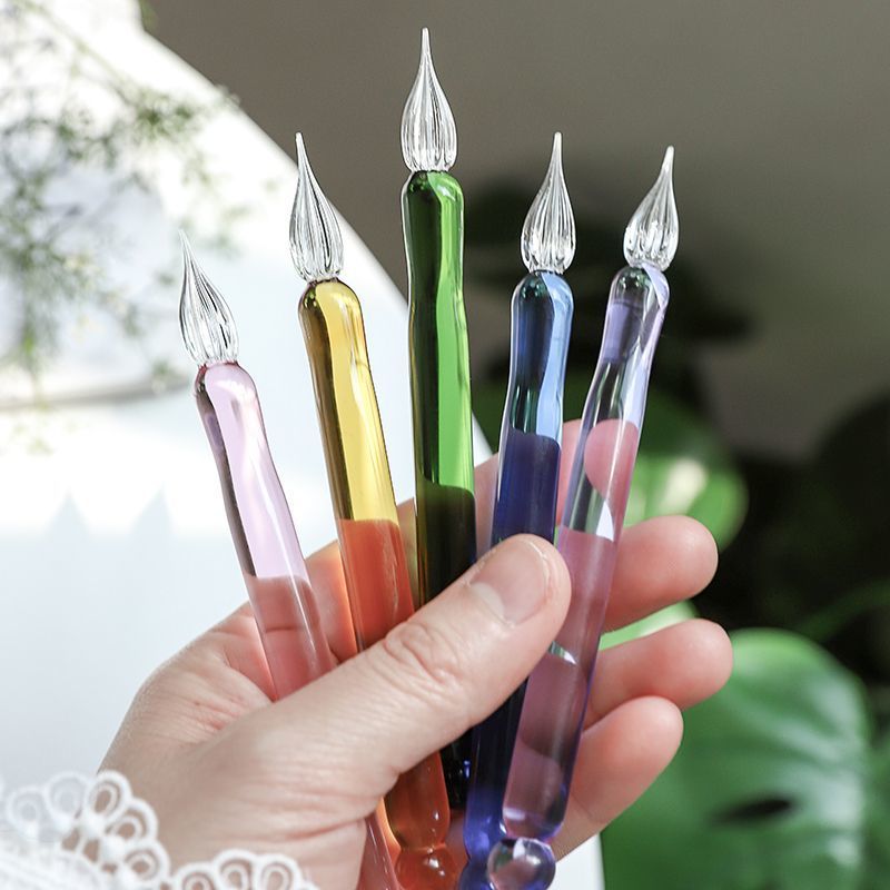 Internet Celebrity New Glass Dip Pen Single Signature Pen Student Color Transparent Gift Pen