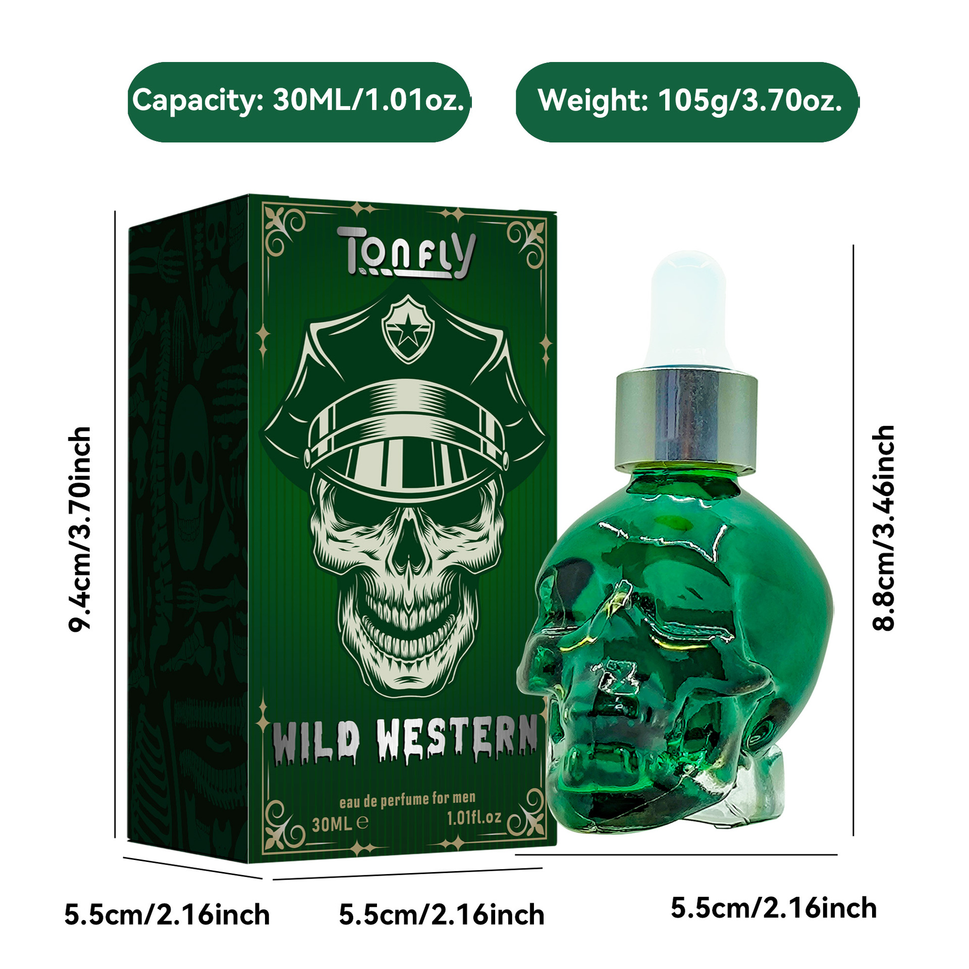 TONFLY cross-border European and American men's cologne men's fragrance ebony tone wholesale eau de toilette in stock 30ML