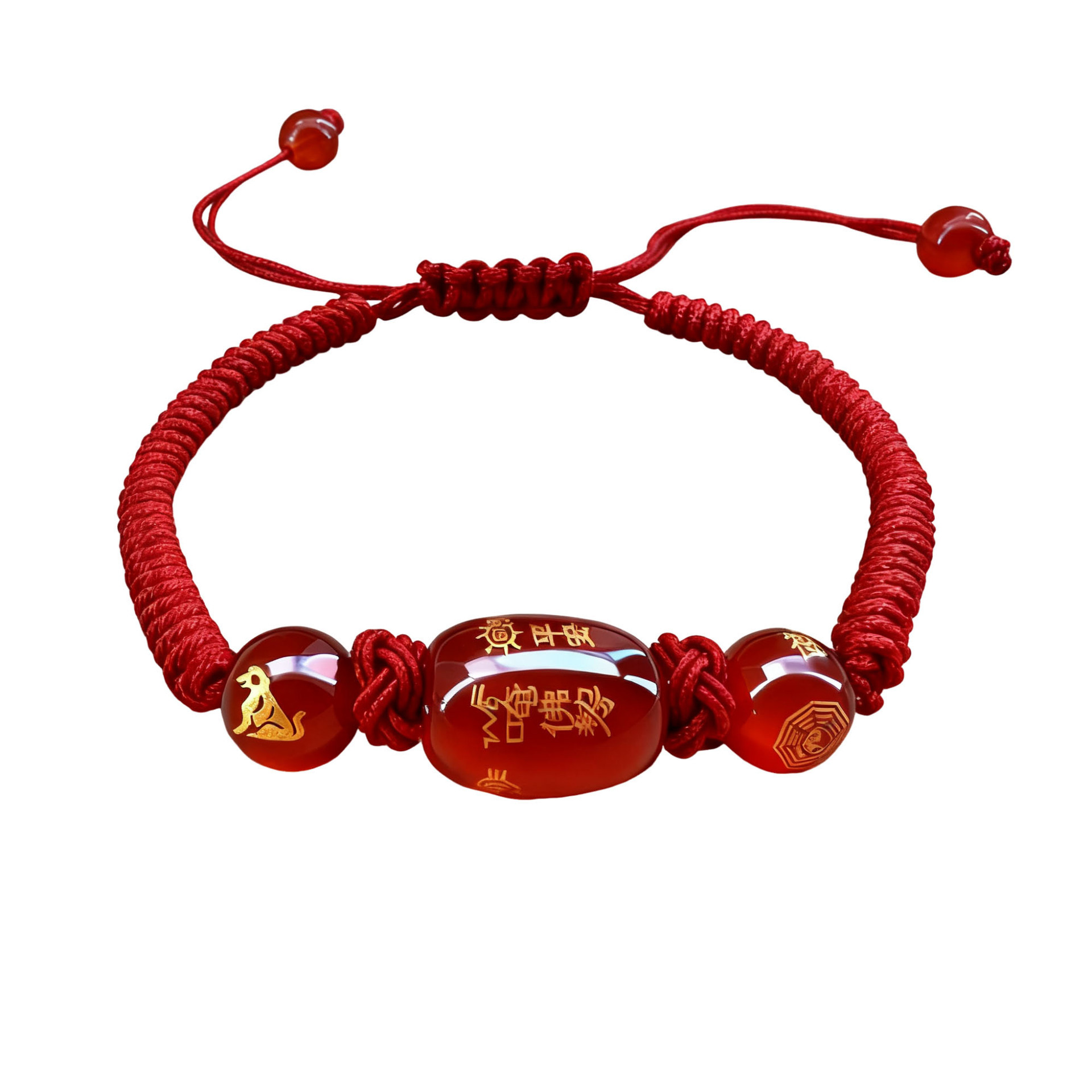 2026 Tai Sui Red String Bracelet, Vajra Knot Bracelet, Hand-Woven Bracelet, Horse, Ox, Rat, Rabbit Zodiac Year Red String Bracelet