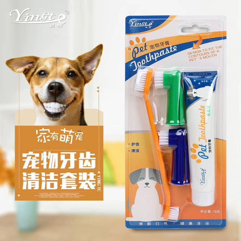 Зубная паста и зубная щетка для собак и кошек, набор одноразовых щеток