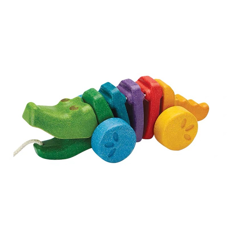 Plantoys Crocodile Kidsren's Toy Baby Drag Toddler Wooden Pull Rope Traction Rope Crawling Baby Gift