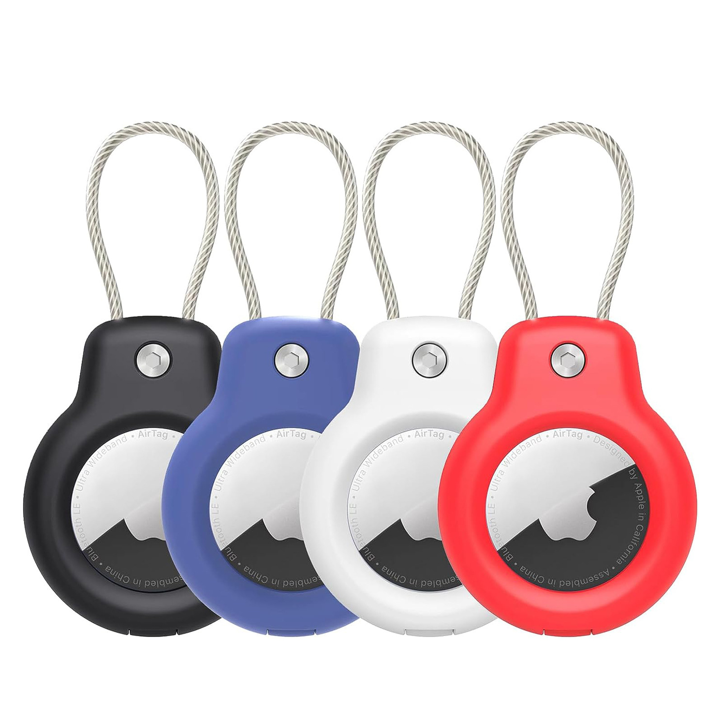 Suitable for Apple Airtag Protective Cover Apple Anti-Lost Device Locator Pc Safety Lock Metal Rope Protective Cover