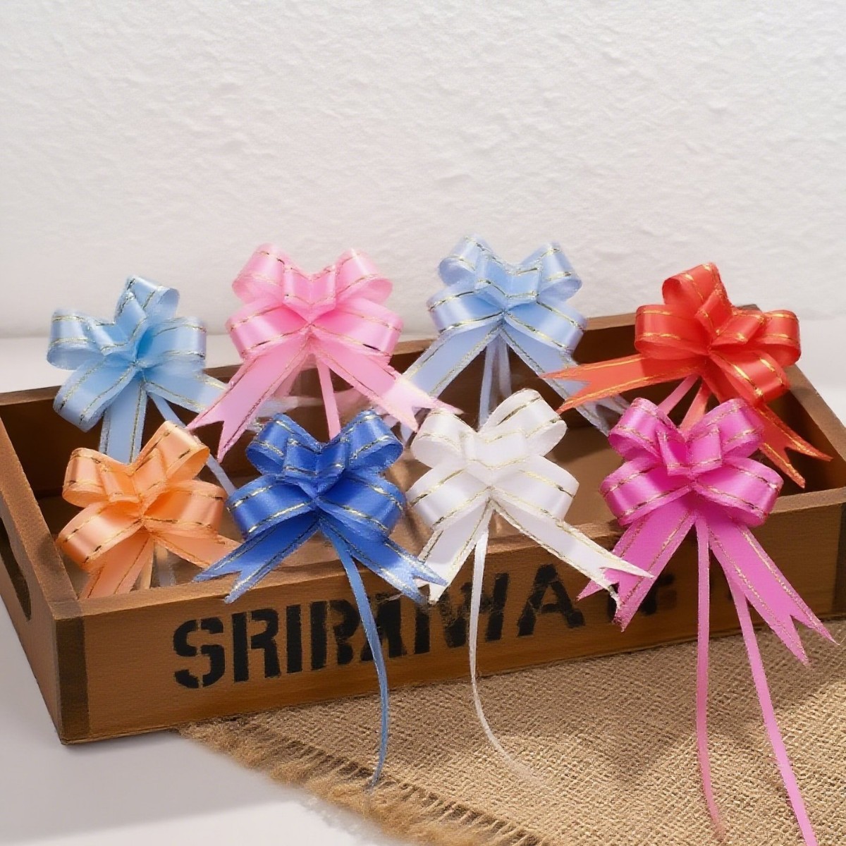 No.18 hand pull flower Christmas gift packaging tie flower wedding decoration holiday ribbon pull flower factory wholesale