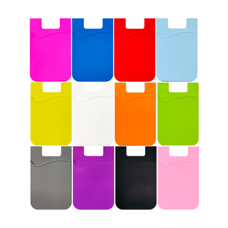 Customized Printed Logo Universal Single-Layer Adhesive Phone Storage Card Holder for Bank Cards, Bus Cards, Advertising Gifts, Silicone Card Sticker