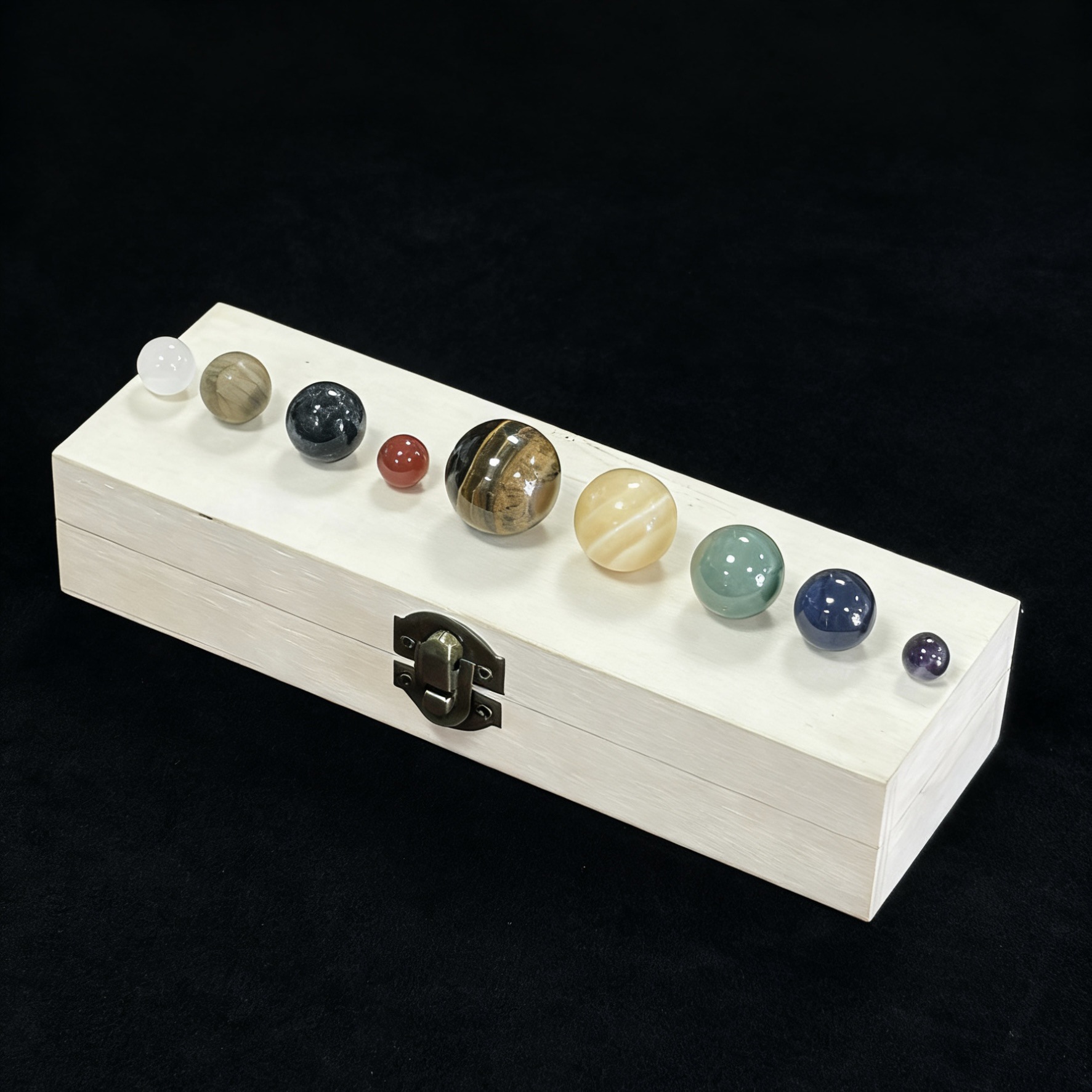 Natural Crystal Agate Nine Planets Universe Galaxy Solar System Planet Popular Science Planet Set Specimen