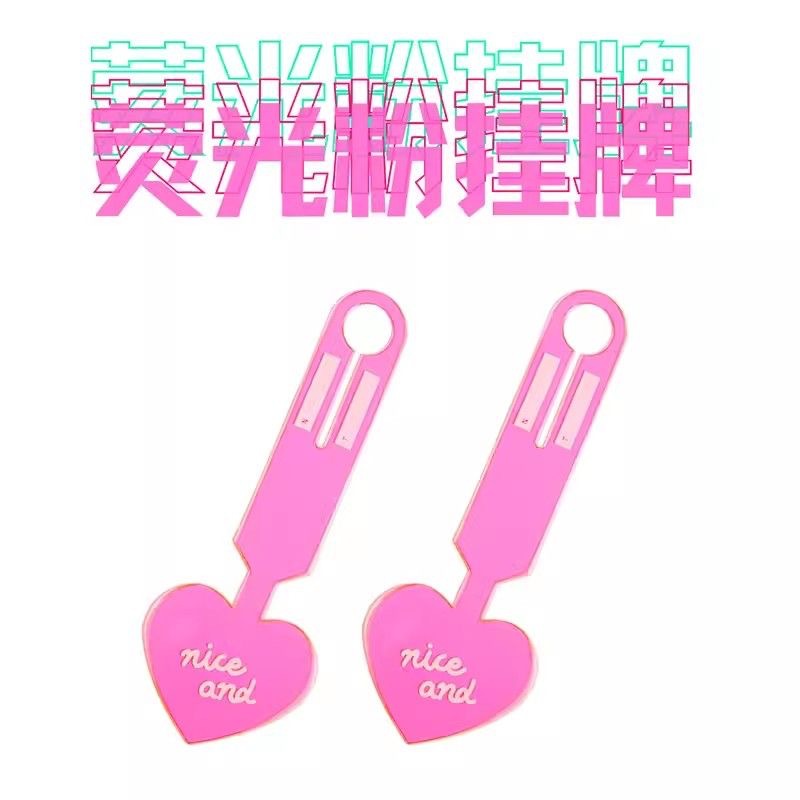 Pvc Fluorescent Heart-Shaped Luggage Tag Suitcase Tag Boarding Pass Checked Travel Suitcase Anti-Loss Identification Label