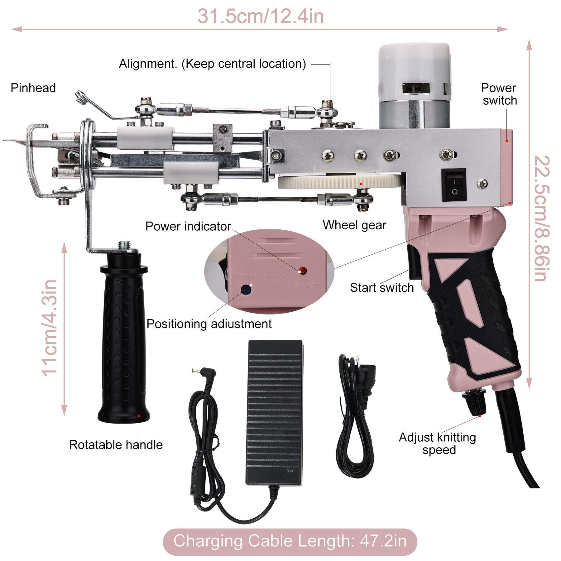 AliExpress same tufting gun tufting gun two-in-one cut pile carpet loom electric needle carpet loom