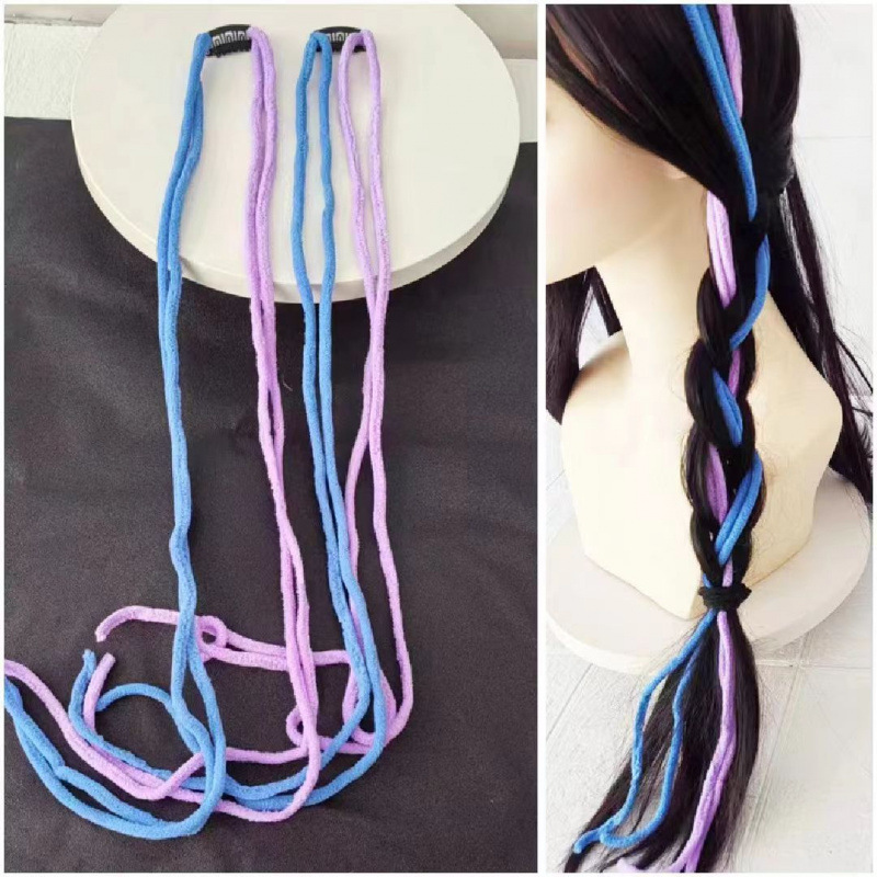 Ethnic Style Niche Xizang Headwear Braided Hair Rope Headband Yunnan Dali Photo Photo Colorful Braided Hair Rope Wholesale