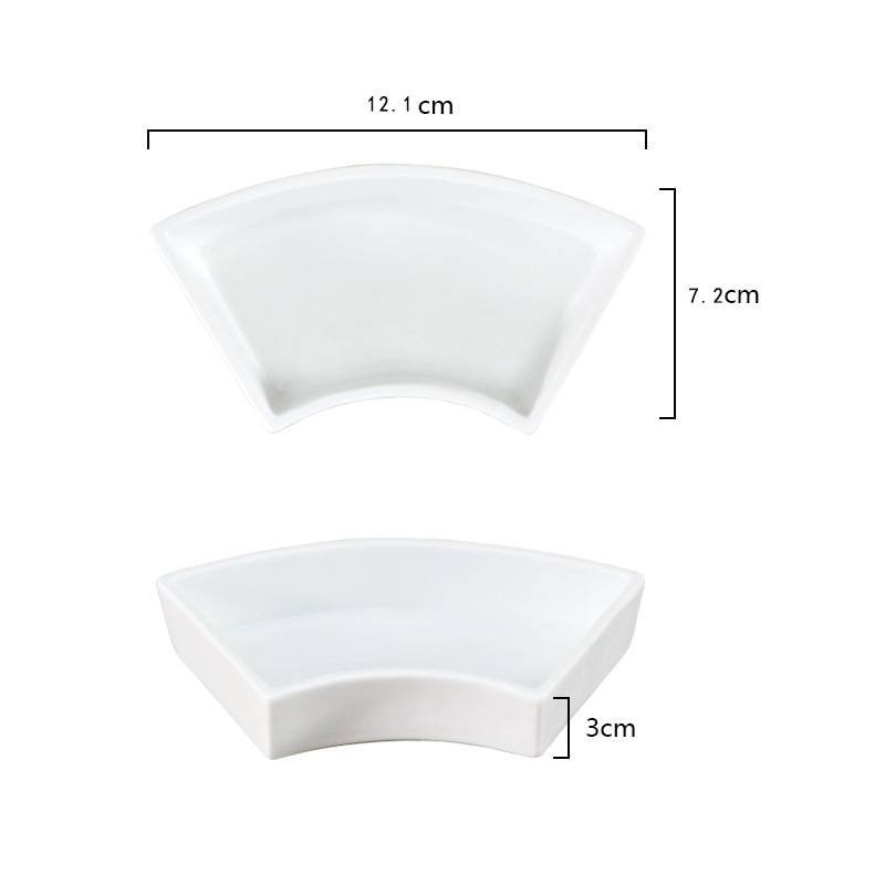 Customized Ceramic Fan-Shaped Plate, Snack Plate with Compartments, Can Be Used as a Cheese Board, Cheese Plate, Fruit Snack Platter