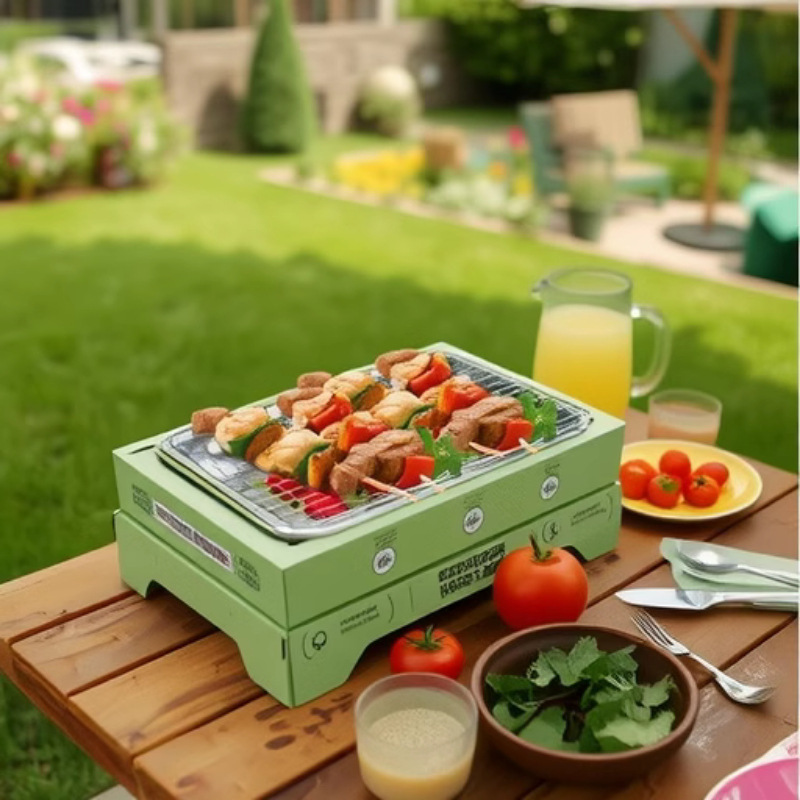 Уличная одноразовая барбекю-печь, кемпинг, портативный гриль, бездымный, для фруктов
