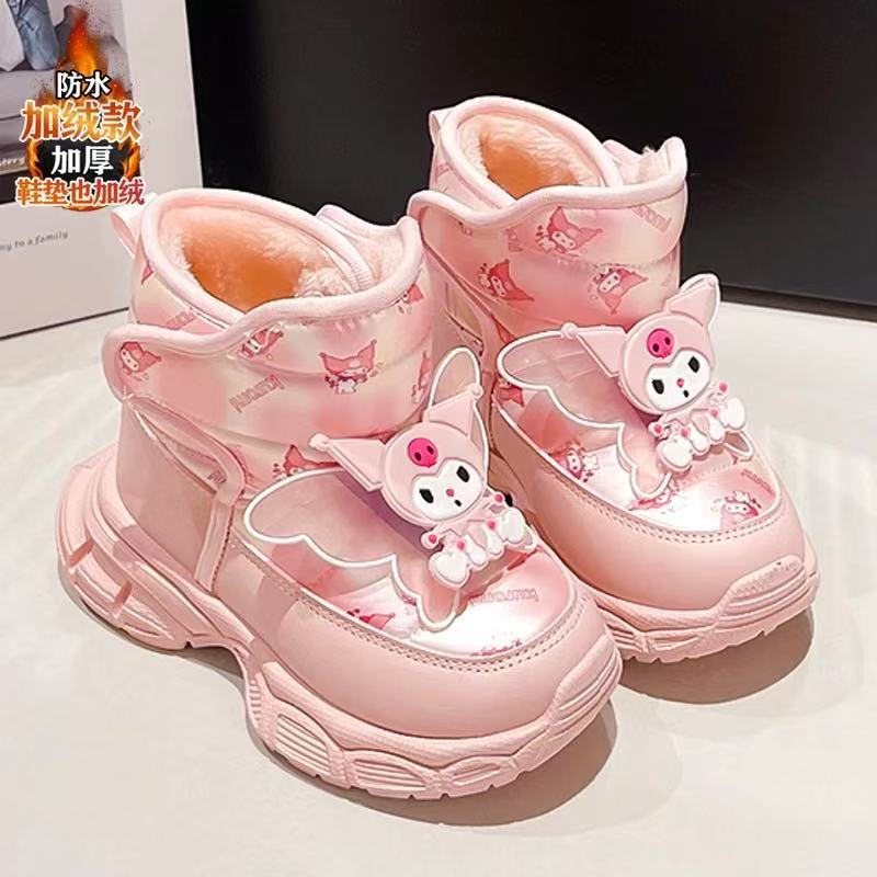 Girls Snow Boots Waterproof and Warm 2025 Winter New Kidsren's Thickeneded Large Cotton Shoes Baby Princess Cotton Boots Girls