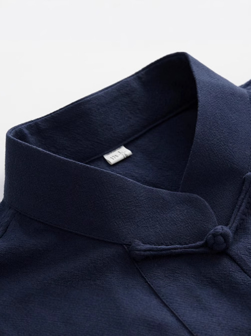 Tang Suit Men's Chinese Style Retro Trendy Brand Men's Spring and Autumn Cotton and Linen Long-sleeved Top Chinese Buddhist Style Hanfu Meditation Tea Suit