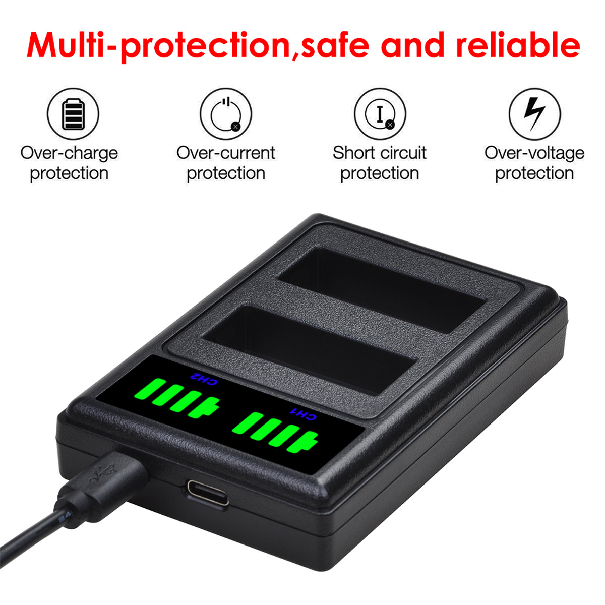 Xinteng Is Suitable for Panasonic Camera Battery Model Dmw-Blg10 Dual Slot Fast Dual Charging Digital Charger