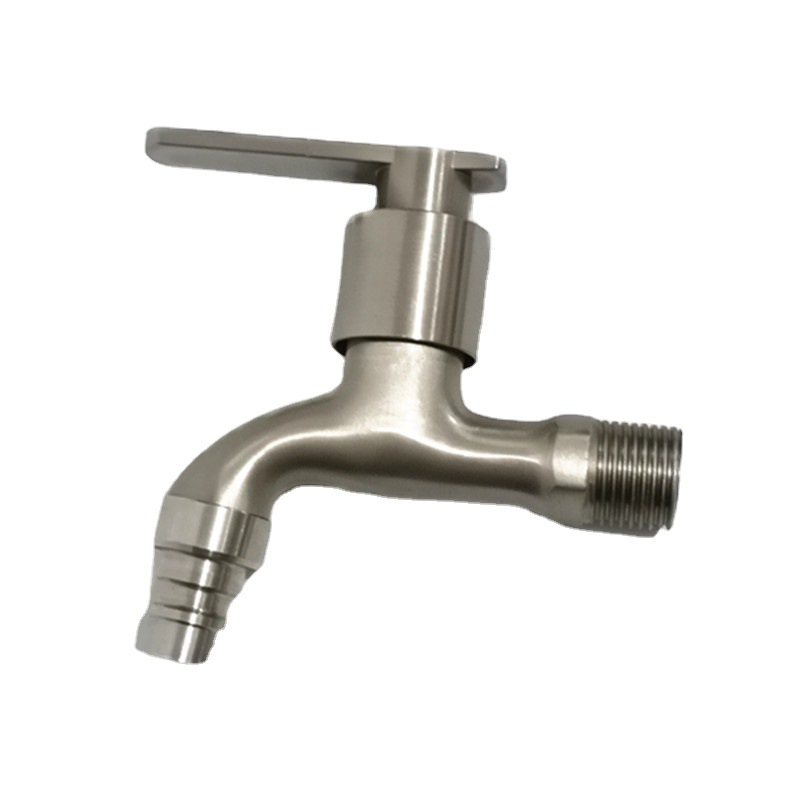 Brushed imitation 304 washing machine faucet flat 4 points pointed faucet quick open pointed faucet factory wholesale