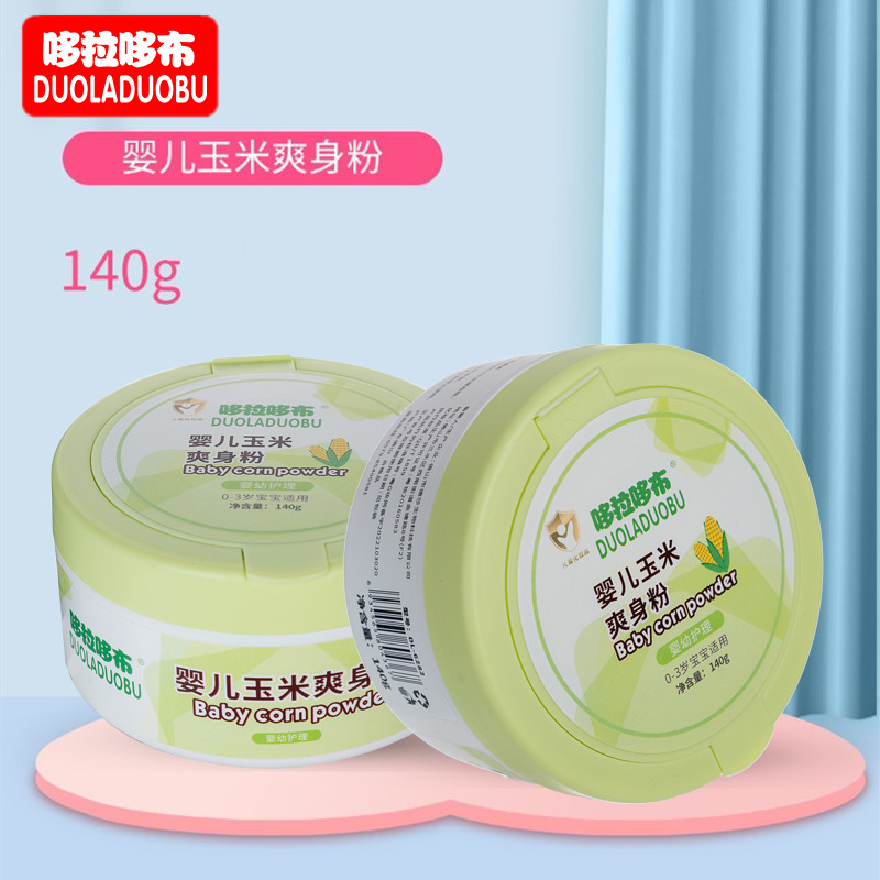 Doraemon детская тальк-пудра с пуховкой, 140г, кукурузная тальк-пудра 6282