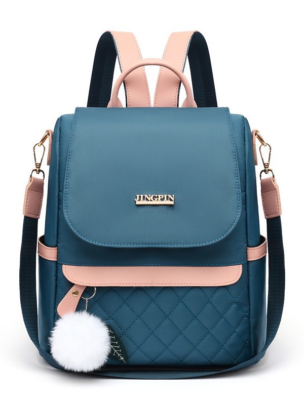 Backpack New 2025 Fashion Korean Oxford Cloth Crossbody Portable Simple Rhombic Travel Casual Women's Backpack