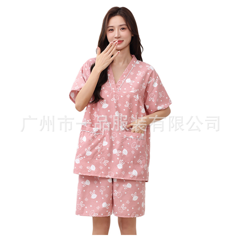 New Style Sweat Clothes Women's Softening Cotton Bathrobe Sauna Clothes Hot Spring Men's plus size Bath Health Clothes Foot Therapy Home Clothes