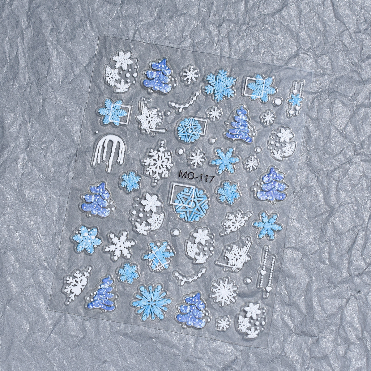 Winter white snowflake nail stickers three-dimensional relief hollow ultra-thin Christmas nail decoration stickers nail stickers