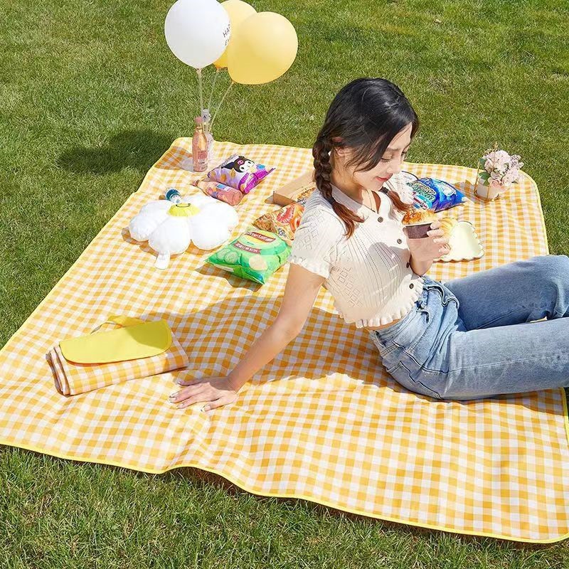 2*2m Outdoor Picnic Mat Park Outing Portable Waterproof Thickeneded Picnic Mat Non-Woven Spring Outing Tent Moisture-Proof