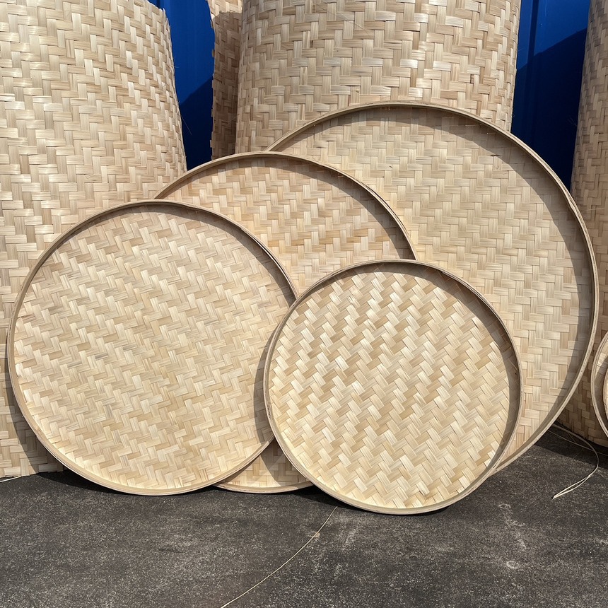 Совок из бамбука, круглая бамбуковая сито, круглая сита для рисования, поднос для сушки, креативная декоративная плоская крышка, ручная работа оптом