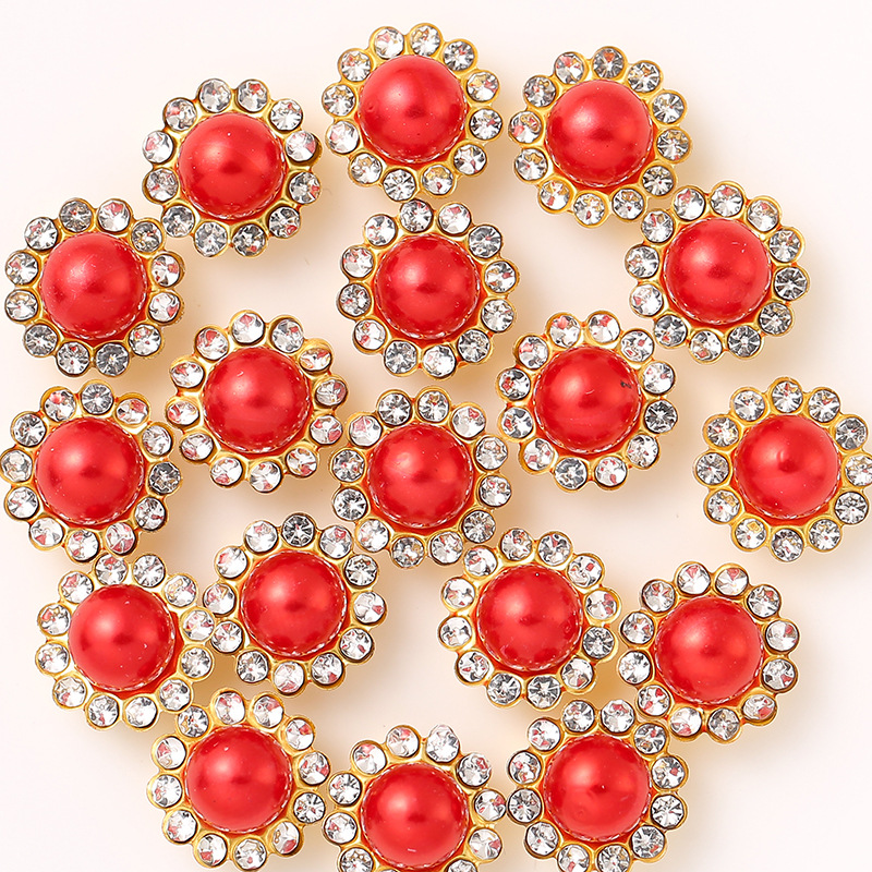 Hand-stitched adhesive Diamond 12 sunflower Pearl gold-plated white flower heart flower hair accessories updo rhinestone handmade jewelry accessories