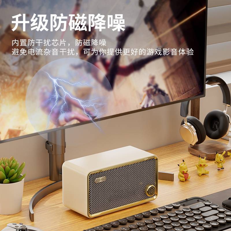 Powerful F01 Wireless Bluetooth Speaker Home Desktop Convenient Retro Desktop Wooden Audio Subwoofer