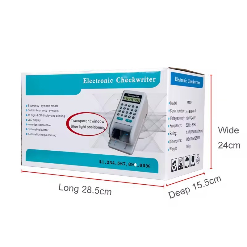 USD Hong Kong Malaysia RM Singapore English Cheque Printer Electronic Checkwriter