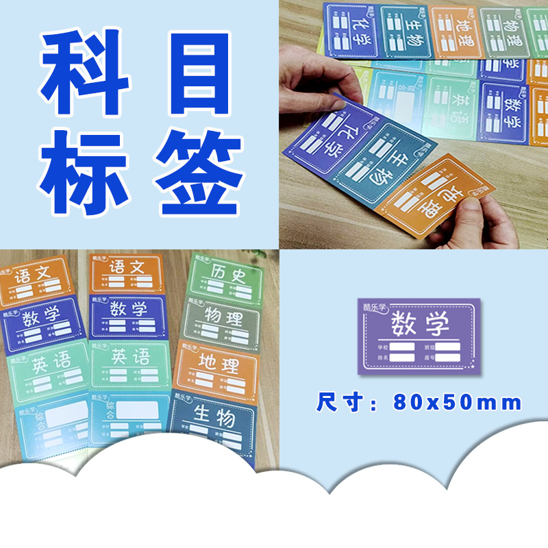 Directly from the Manufacturer, Subject Classification Handbags, Primary and Secondary School Students' Book Bags, Buckle-Type Transparent Nylon Mesh Bags, Classification Labels