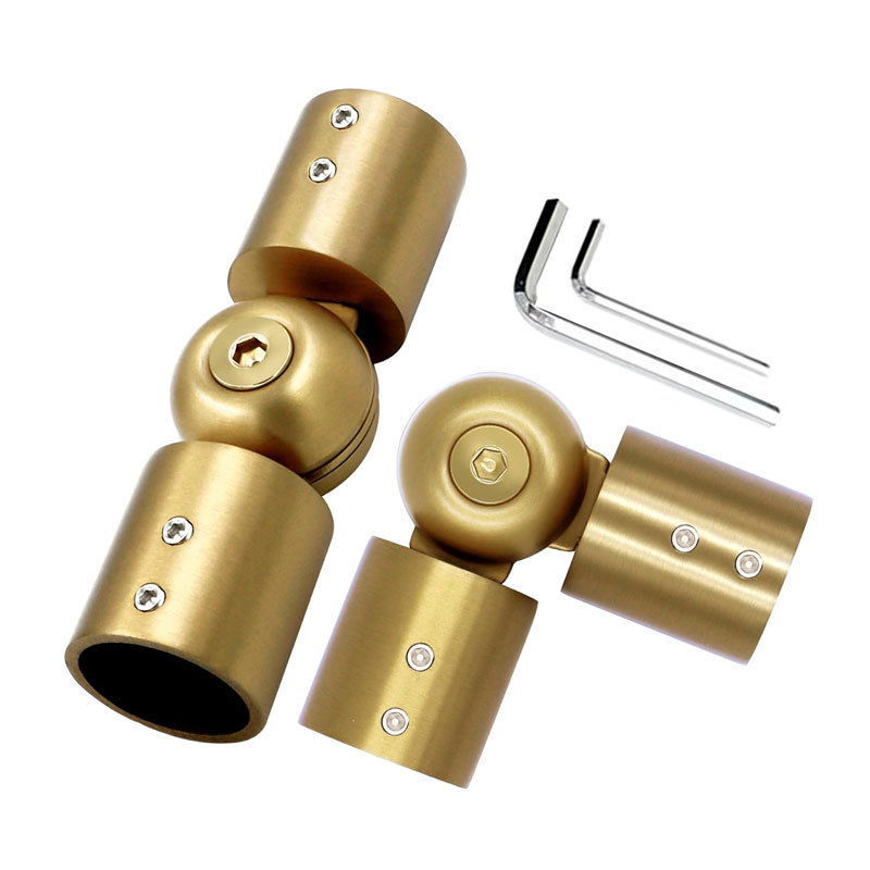 304 stainless steel round pipe connector bathroom adjustable black fixing shower room curtain rod universal connector