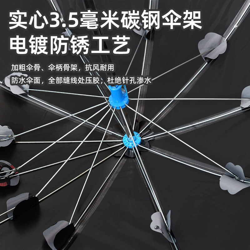 Takeaway Electric Vehicle Umbrella, Motorcycle, Motorcycle Express Delivery, Special Windproof, Enlarged and Extended Rider Electric Motorcycle Umbrella Shed, Rain or Shine