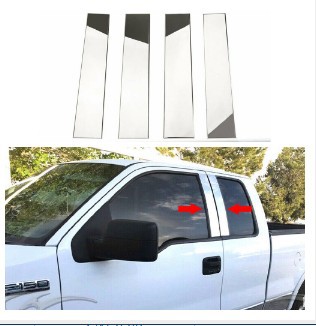 Applicable to Ford Ford 04-14 F150 car window trim 15-23 f150 electroplated silver mirror center column stickers