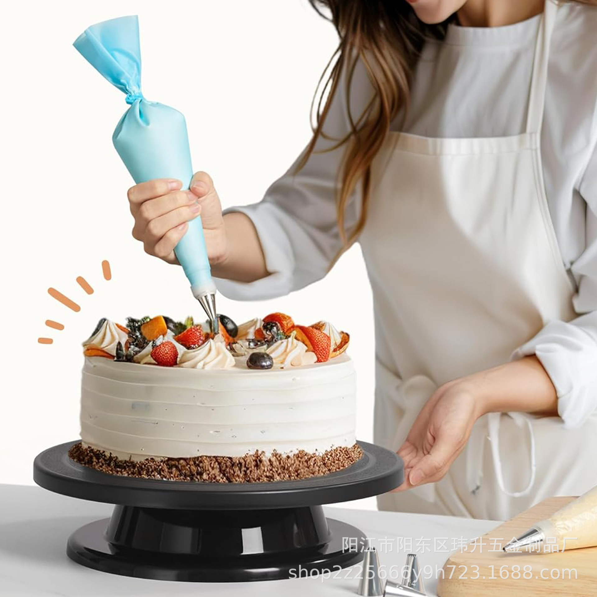 76 pieces cake decorating supplies kit rotating rack turntable frosting pipe head scraper frosting comb scraper pipe bag