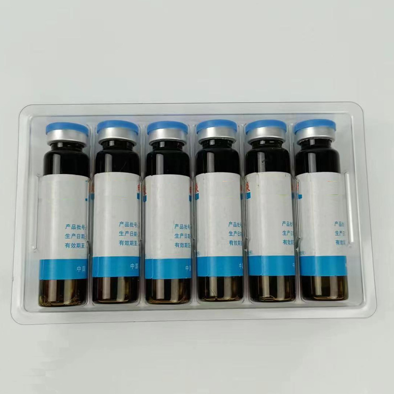 Ready-Made 6-Pack Oral Liquid Blister Inner Tray with Picture Design Health Care Product Blister Lining Ps Flocking Blister Tray