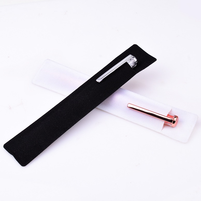 Factory wholesale rectangular thick double-sided velvet single flannel pen bag plug-in creative gift pen packaging bag