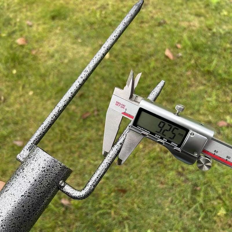 Fishing Umbrella Ground Fork Sun Umbrella Ground Insert Beach Umbrella Base Sky Curtain Ground Insert Two Feet Ground Nails Black Steel Umbrella Insert Outdoor
